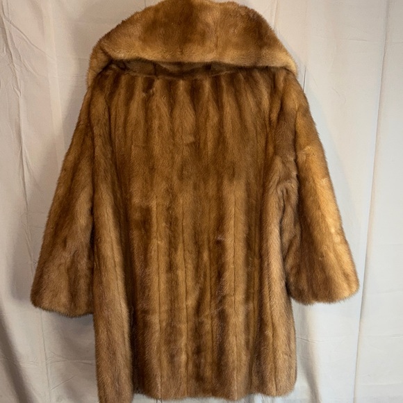 Vintage Mink Fur Coat 3/4 Sleeve Honey Brown vintage - Picture 4 of 15